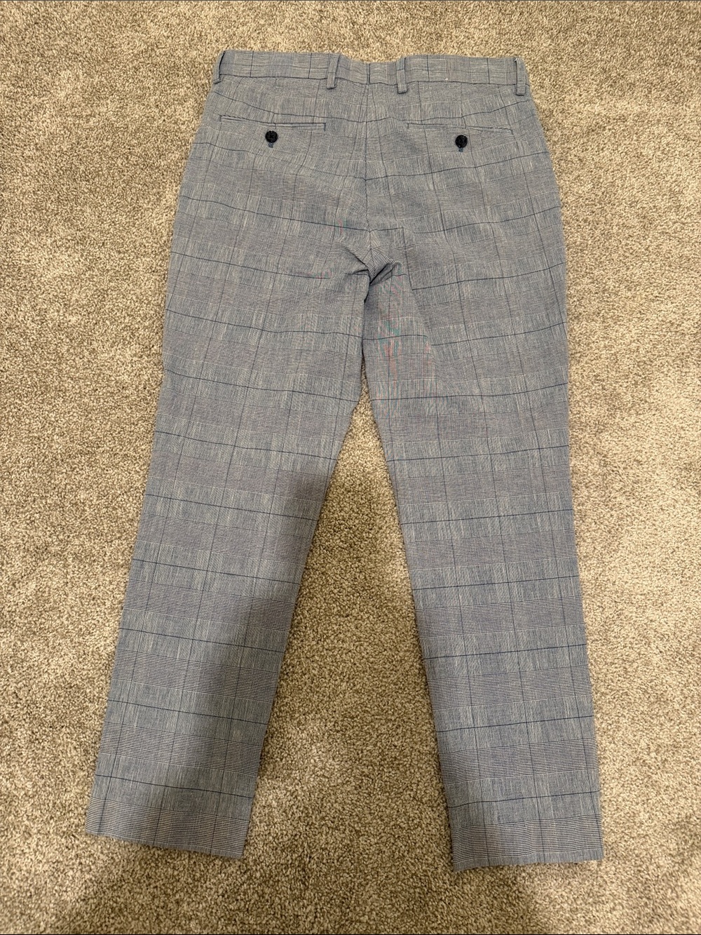 Men's Light Blue Plaid Dress Chino